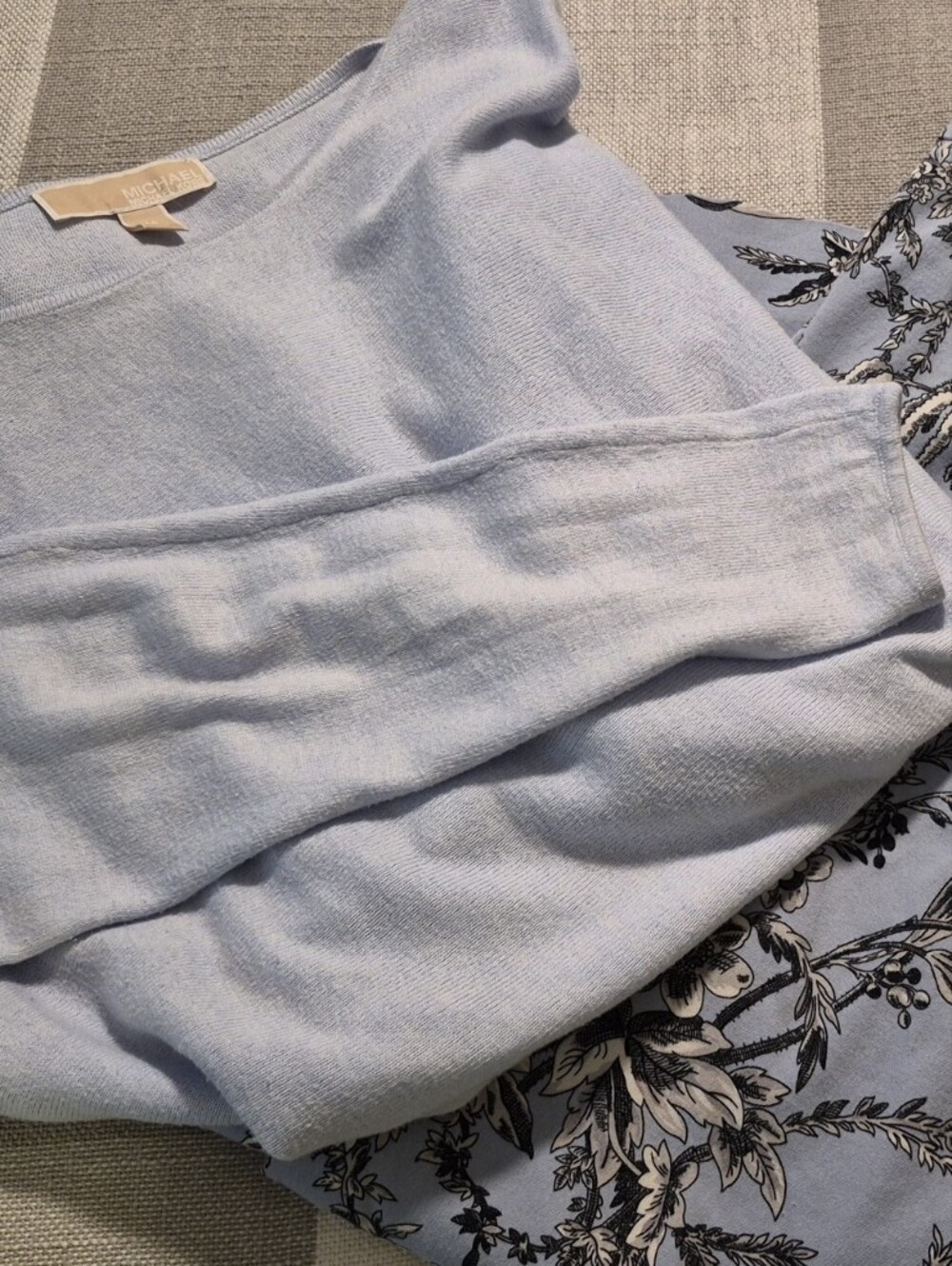 Talbots Blue & Black Pants With Side Zipper And Michael K Crewneck Sweater
